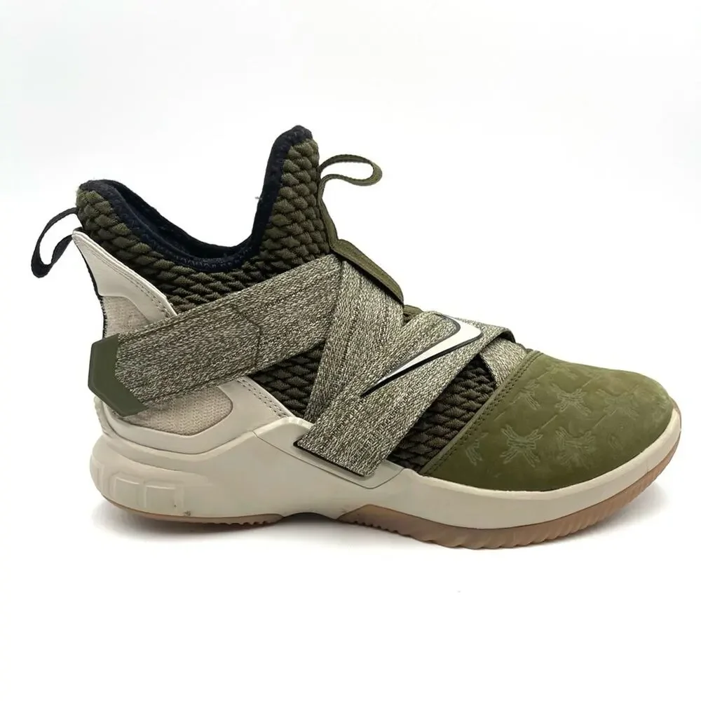 NIKE LeBron Soldier XII EP Olive Canvas High Cut A02609-300 size 7.5 basketball